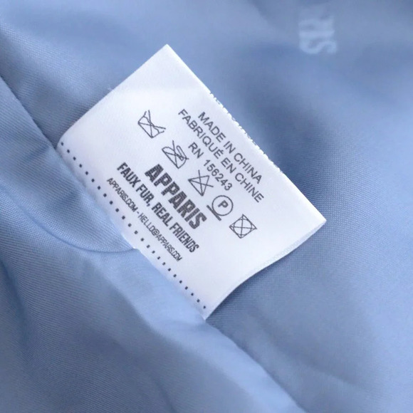 APPARIS  Stella Blue-Grey Faux Fur Lapel Teddy Winter Coat Cozy Thick Jacket S - Picture 14 of 15